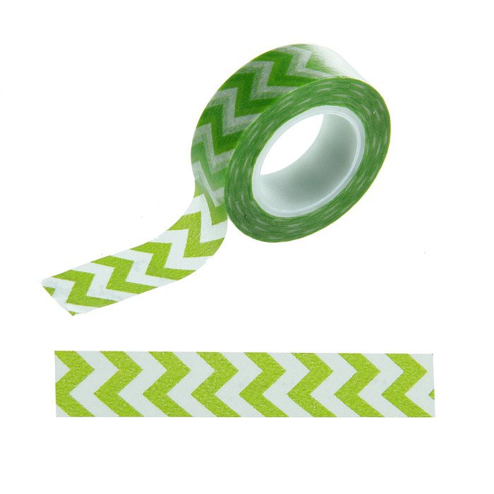 Бумажный скотч Артузор "Шеврон зелёный"