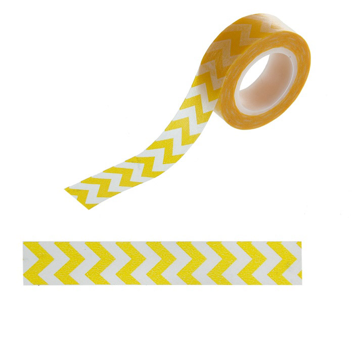 Бумажный скотч "Шеврон жёлтый"