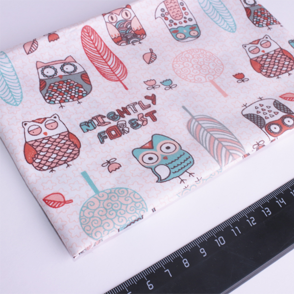 Отрез ткани 48 х 48 см "Совушки и пёрышки"