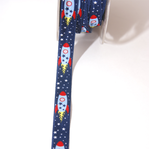 Лента -резинка "Космос", цвет синий