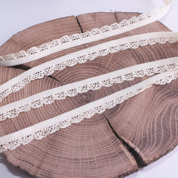 Кружевная резинка для блокнотов 0,9 см, цвет кремовый