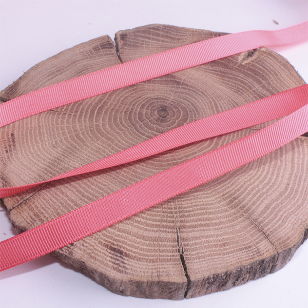 Лента репсовая 12 мм, цвет тёмный коралл