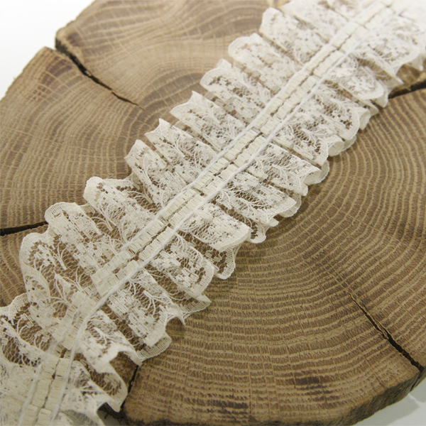 Тесьма "Рюши кружевные 4 см", цвет кремовый