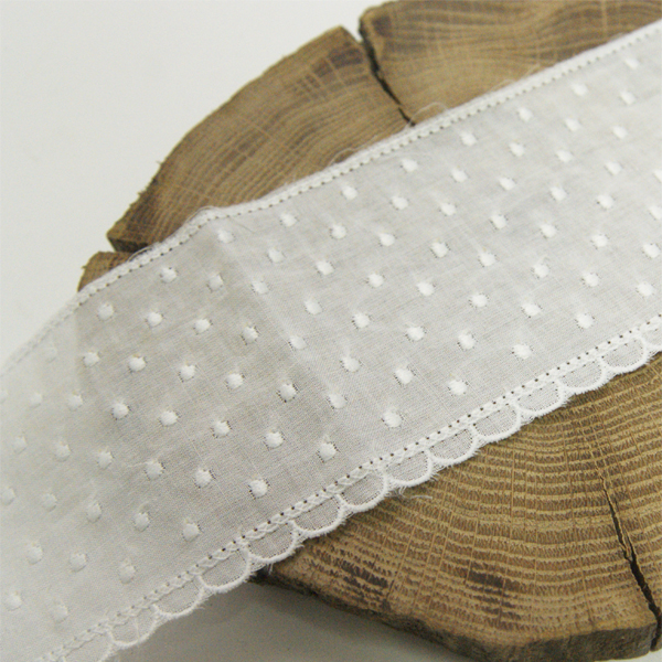 Шитьё 6 см "В горошек", цвет белый