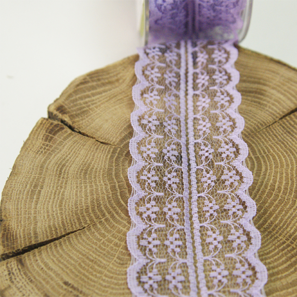 Кружево нейлоновое 4 см с краем "гребешок", цвет сиреневый