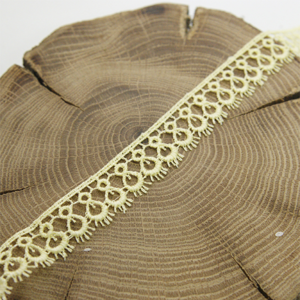 Кружево гипюрное 1,6 см "Орнамент", цвет жёлто-лимонный