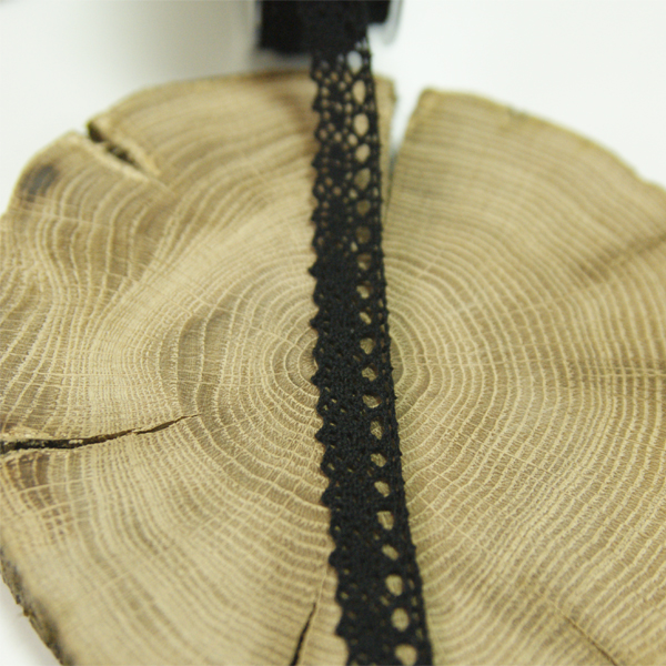 Кружево вязаное 1,5 см, цвет чёрный (029884)