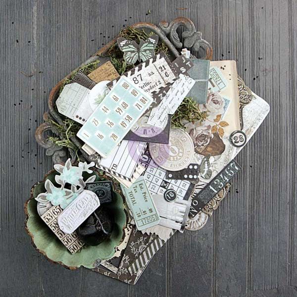 Набор картонной вырубки + мини-бутылочки Prima Marketing "Salvage District"