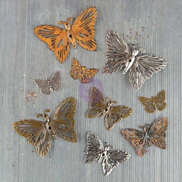 Набор металлических украшений Prima by Finnabair " Гранж Бабочки"