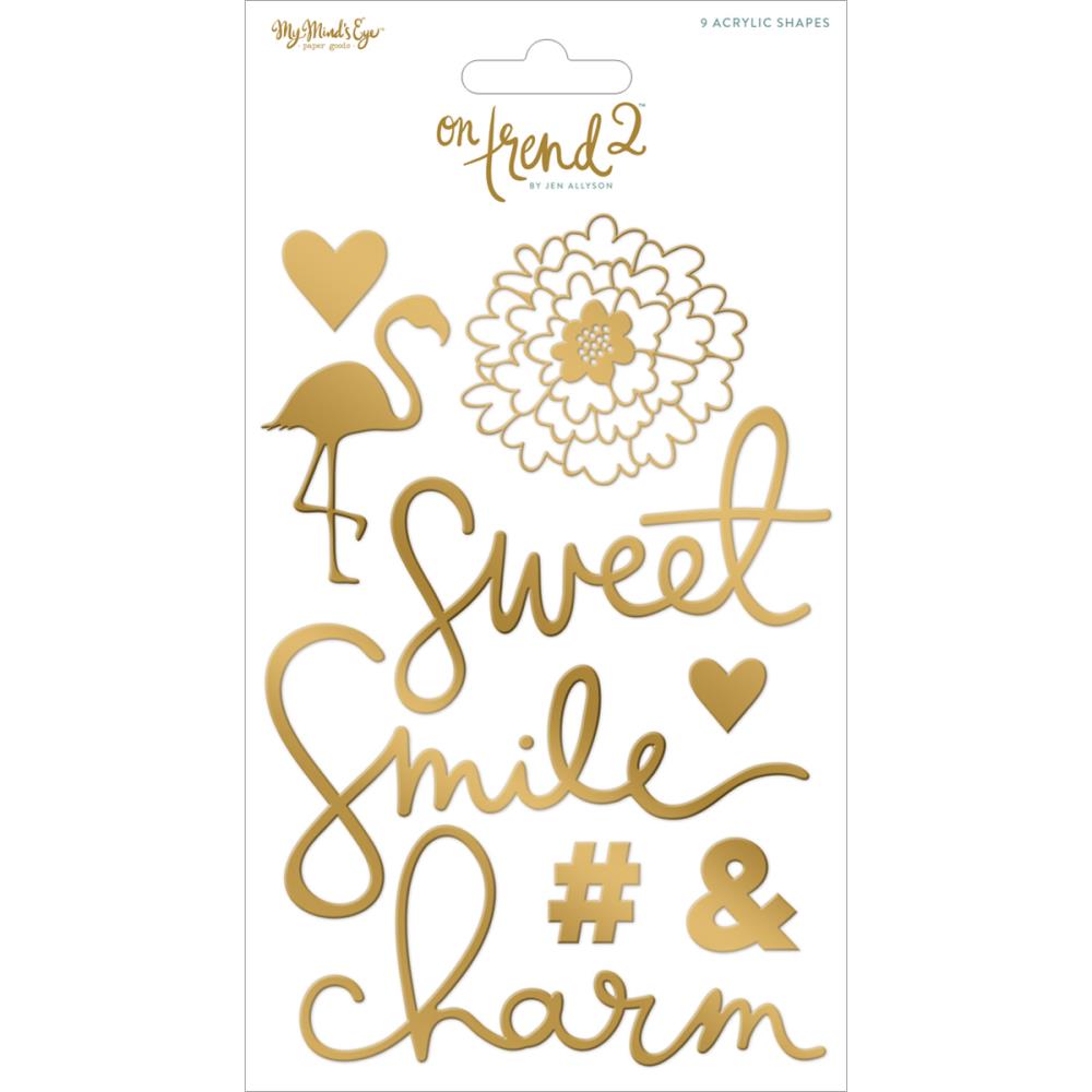 Акриловые фигурки My Minds Eye "On Trend 2", цвет золотой