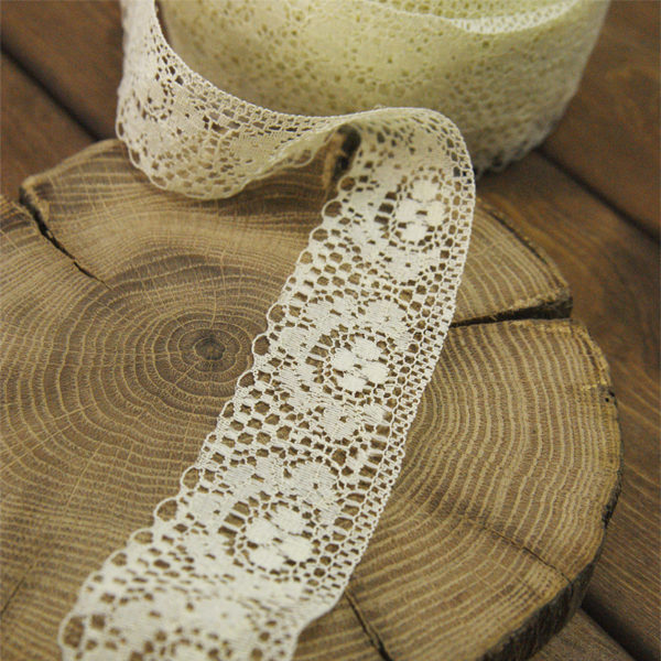 Кружево нейлоновое 3,5 см, цвет бледный ванильный