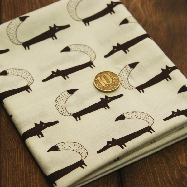 Отрез ткани 45 х 55 см "Коричневые лисы"