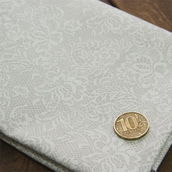 Отрез ткани 50 х 80 см "Кружева на сером"