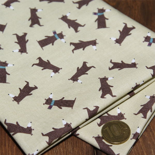 Отрез ткани 43 х 53 см "Мишки- коричневые"