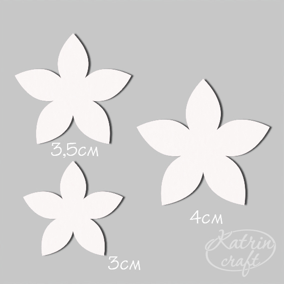 Вырубка из фетра "Цветы №3 белый