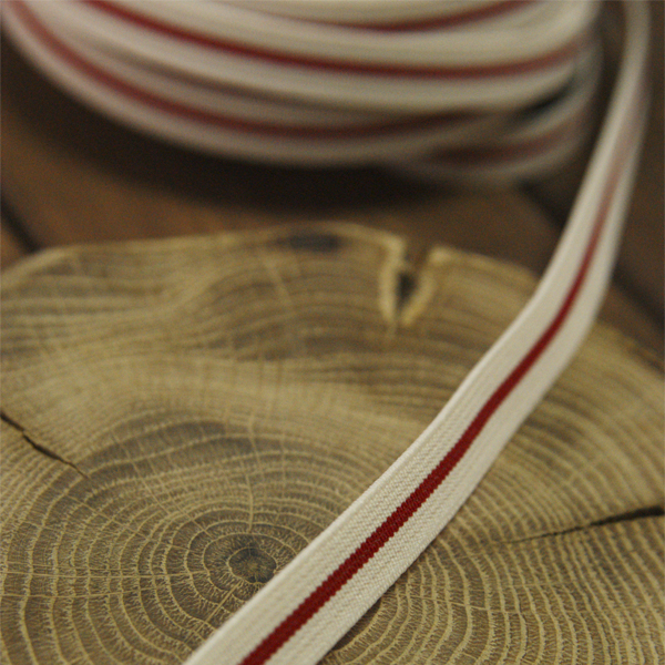 Резинка для блокнотов 11 мм, "Красная полоска на кремовом"