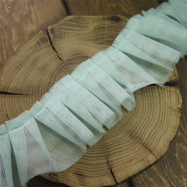 Тесьма-юбочка 5 см, цвет мятный голубой