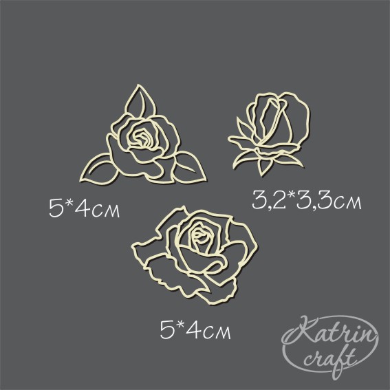 Чипборд "Набор розы контурные"