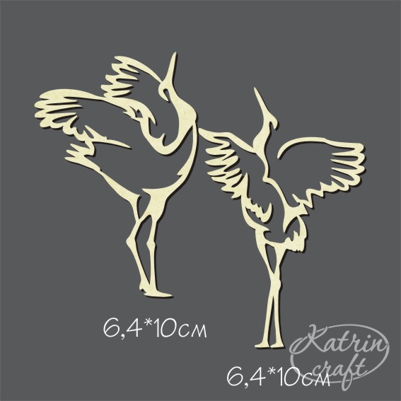 Чипборд "Танцующие журавли"