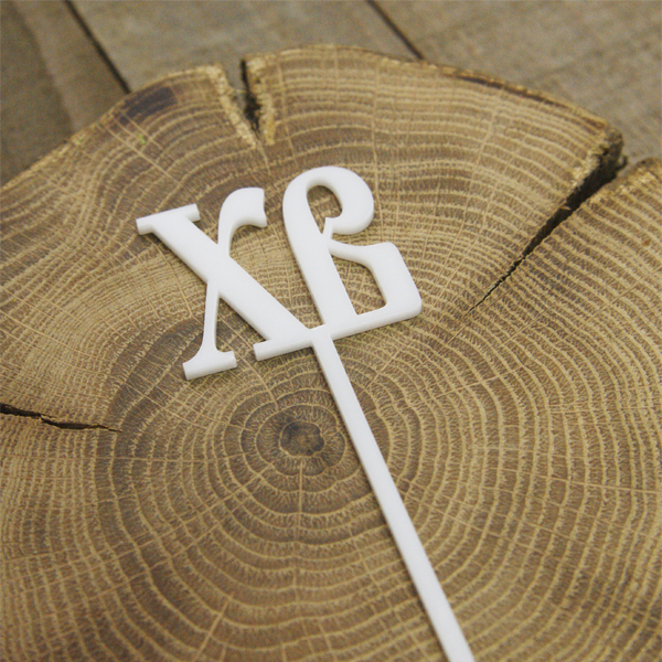 Топпер акрил Katrin craft "надпись ХВ", цвет белый