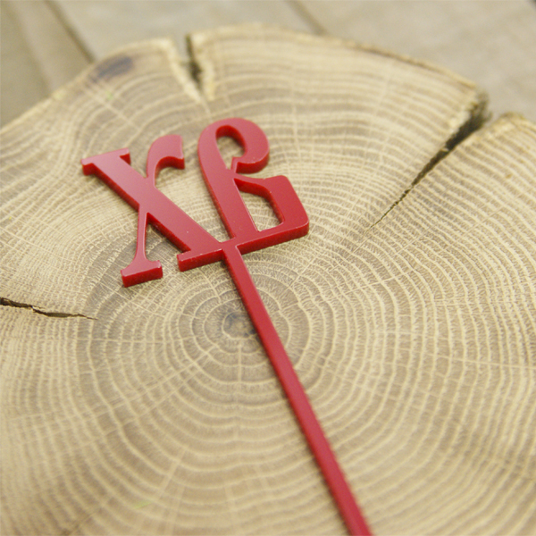 Топпер акрил Katrin craft "надпись ХВ", цвет красный