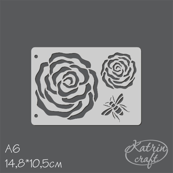 Трафарет Katrin craft А6 "Роза №3"