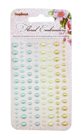 Набор полубусин Scrapberrys "Цветочная вышивка 3"