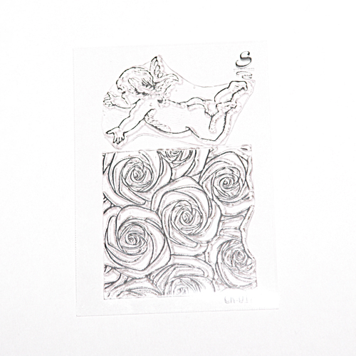 Набор штампов Stylish Stamps "Бесшовный фон розы + ангел"