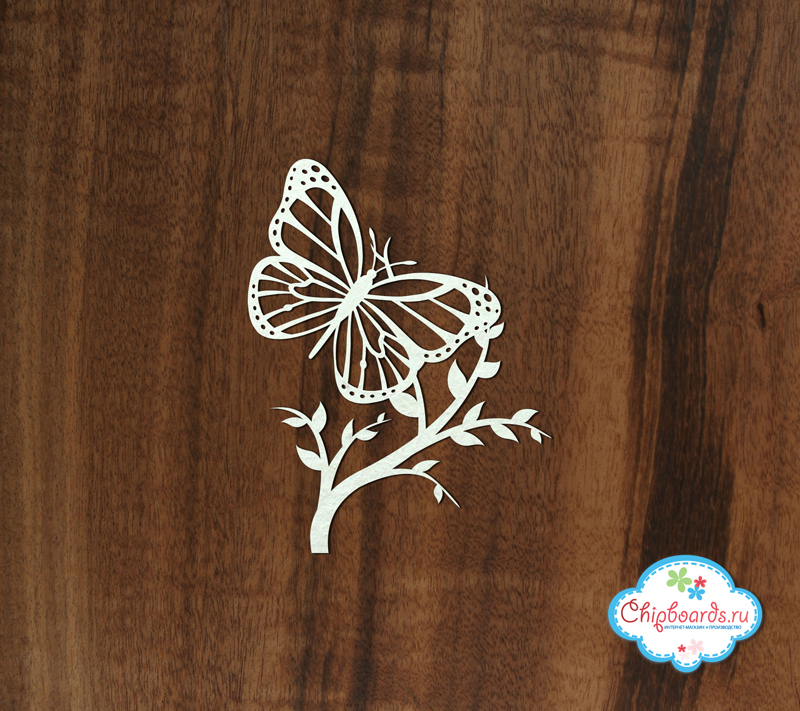 Чипборд Chipboards "Бабочка на ветке"