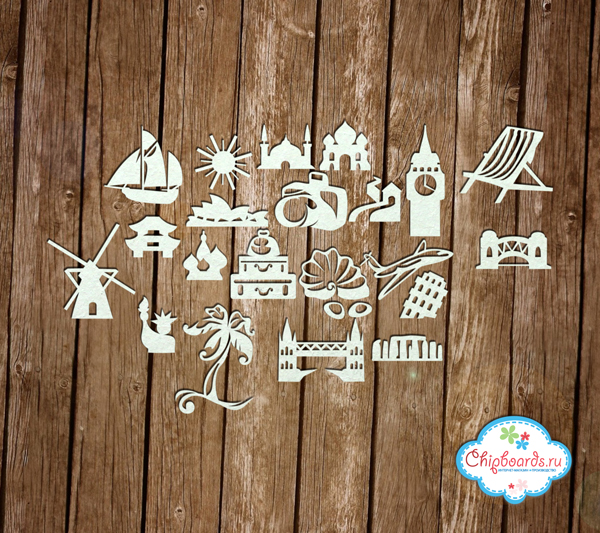 Чипборд Chipboards "Коллекция "Premium". Путешествие "