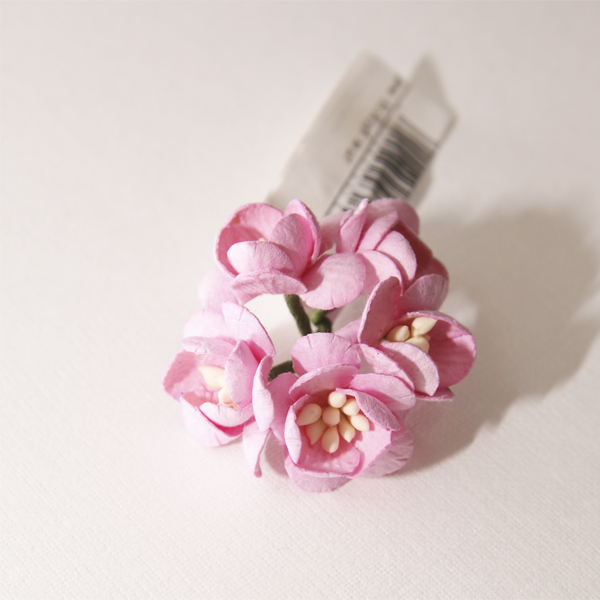 Букет "Цветы вишни 2,5 см". Цвет розовый.