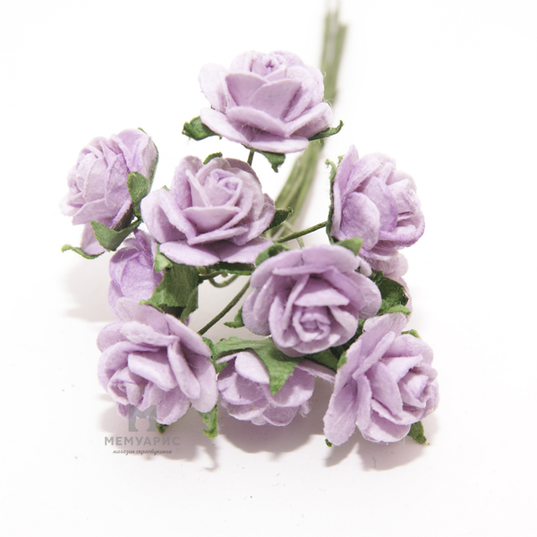 Букет мини-розочек 1,5 см открытых. Цвет сиреневый.