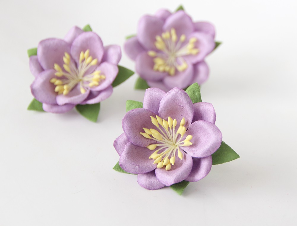 Цветок сакуры, цвет сиреневый 1 шт