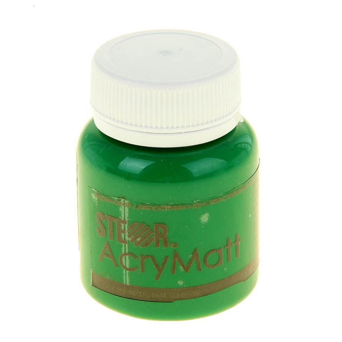 Акриловая краска STEOR AcryMatt, цвет Зеленый, матовый