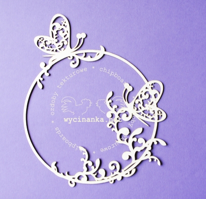 Вырубные элементы из чипборда "Лувр", рамка с бабочками (201)