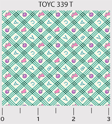 Ткань лоскутная 50 х 55 см "Toy chest",бирюзовые ромбики ABC