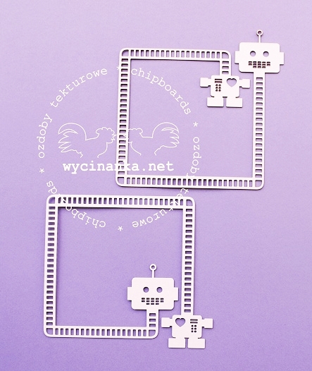 Вырубные элементы из чипборда "Рамки с роботами", (140)