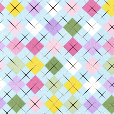 Ткань лоскутная 50 х 55 см "REMIX", цветные ромбы на голубом