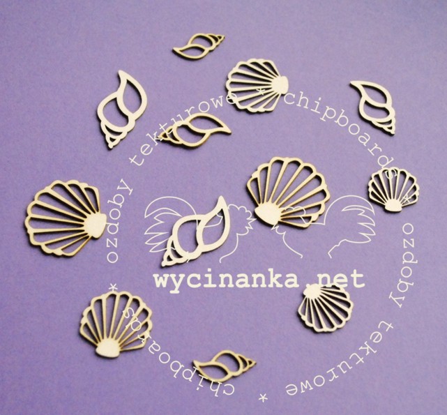Вырубные элементы из чипборда "Ракушки",