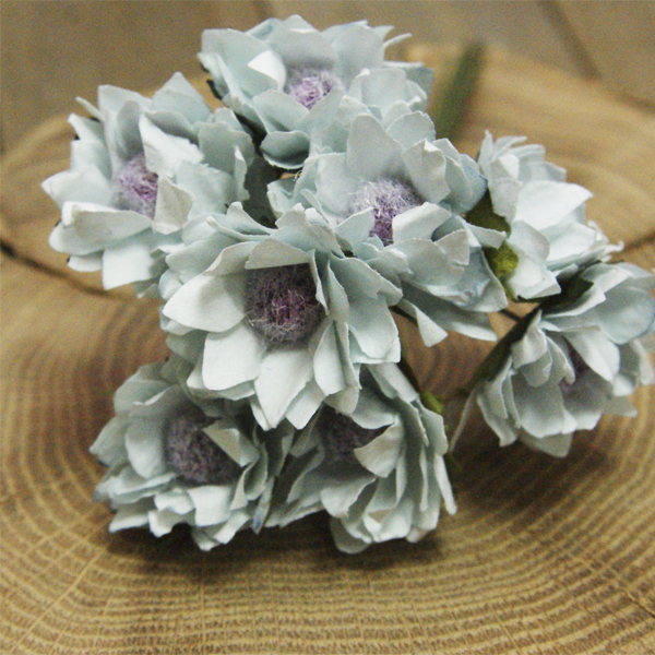 Бумажные цветы MrPainter в букете "Лазурная гладь"