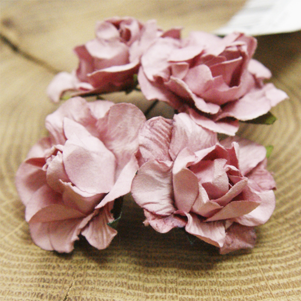 Бумажные розы кудрявые 3 см MrPainter , цвет дымчатая роза, 4 штуки