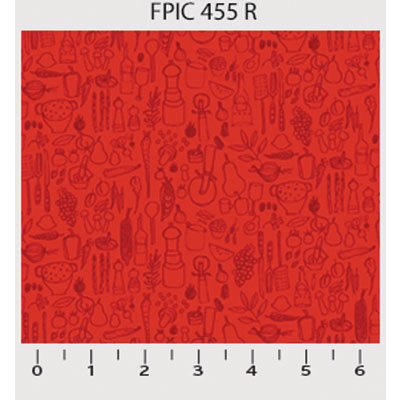 Ткань лоскутная 50 х 55 см "Fresh pick", кухонная красная