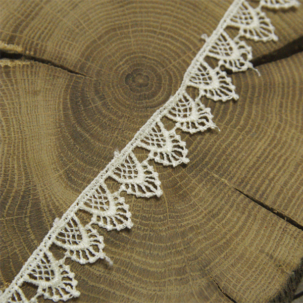 Кружево гипюрное 2 см "Орнамент треугольничком", цвет кремовый