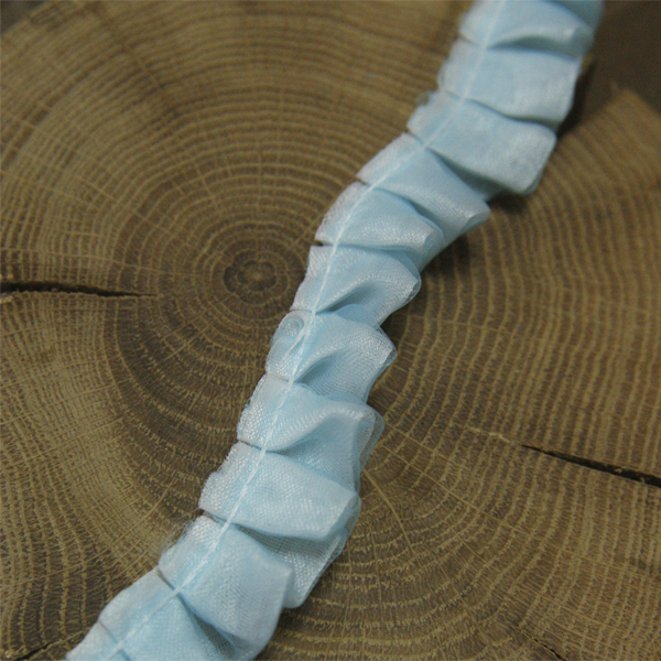 Лента-юбочка 2 см из атласа и органзы, цвет голубой