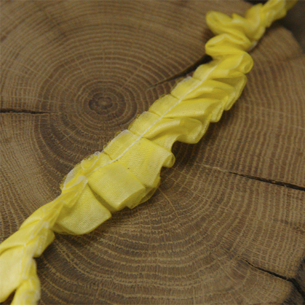 Лента-юбочка 2 см из атласа и органзы, цвет жёлтый