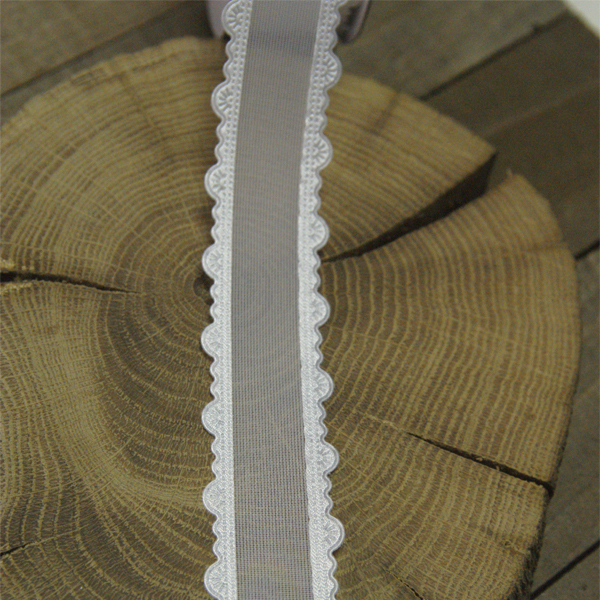 Лента прозрачная с тиснённым краем 2,3 см , цвет белый