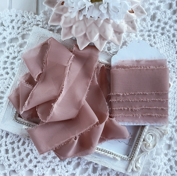 Лента "Искусственный шёлк" Какао Узкая