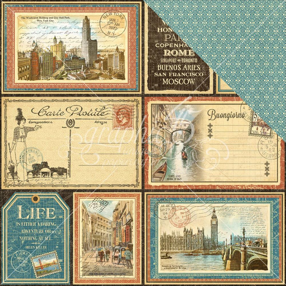 Двусторонняя бумага Graphic 45 "Cityscapes" Grand Tour (G45-322)