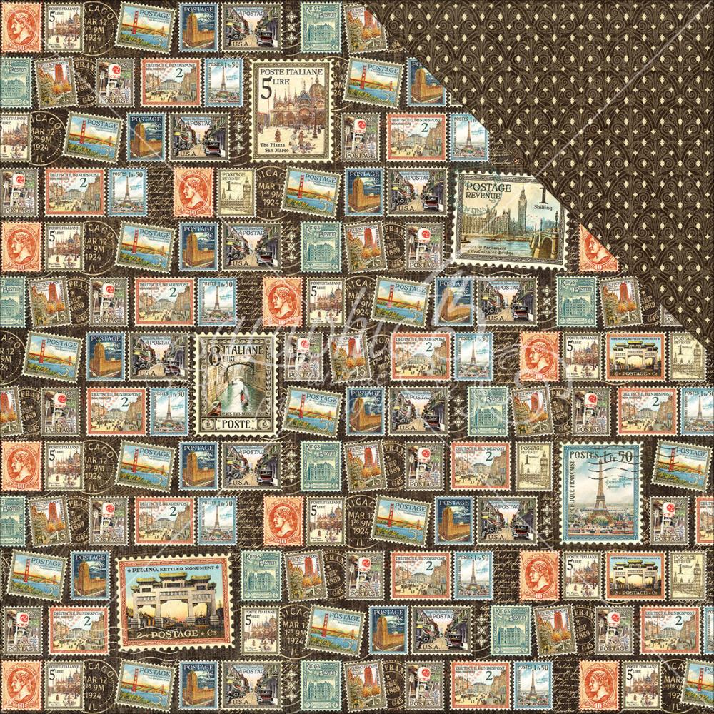 Двусторонняя бумага Graphic 45 "Cityscapes" Well Traveled(G45-323)