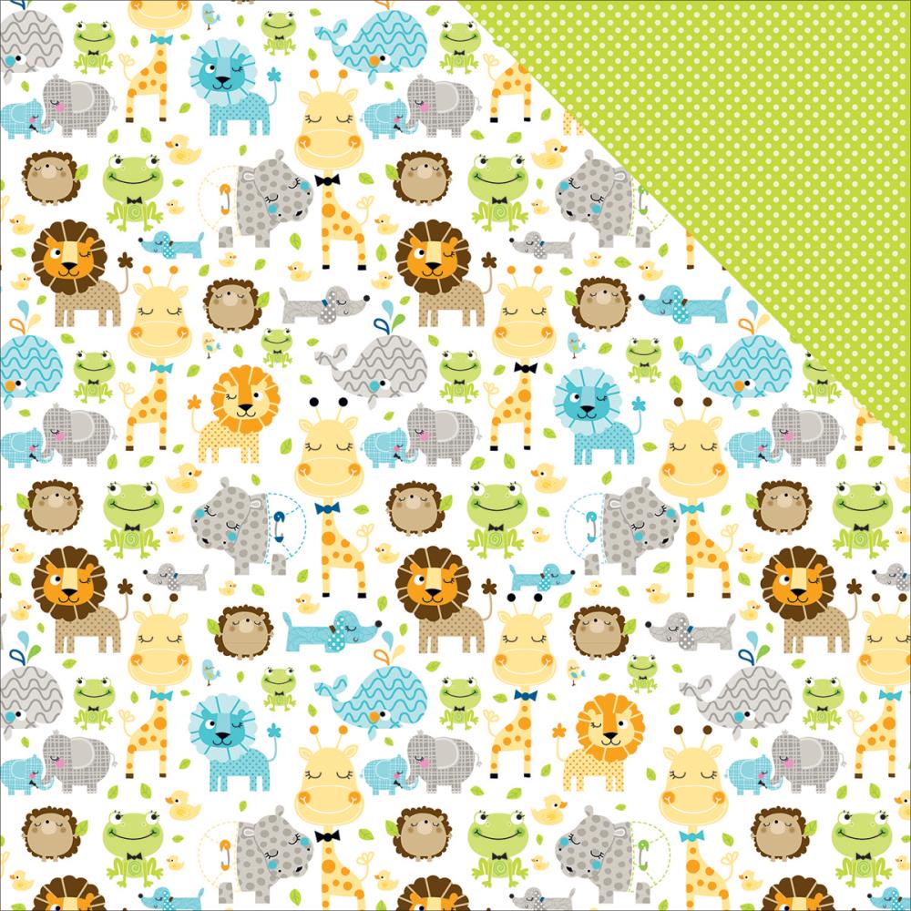 Двусторонняя бумага Bella BLVD "Cute Baby" Jungle Jammies (Bella75)